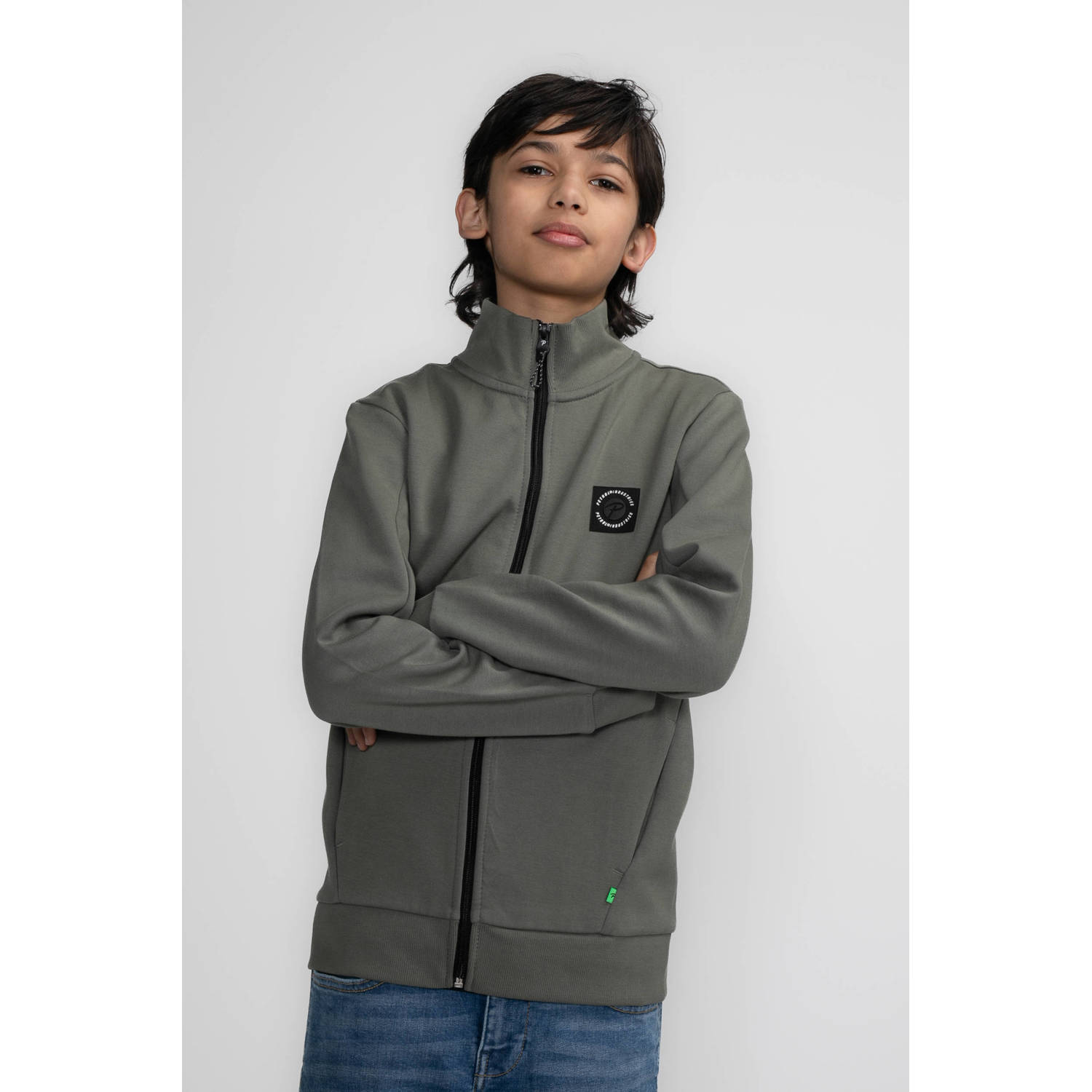 Petrol Industries sweatvest olijf groen zwart