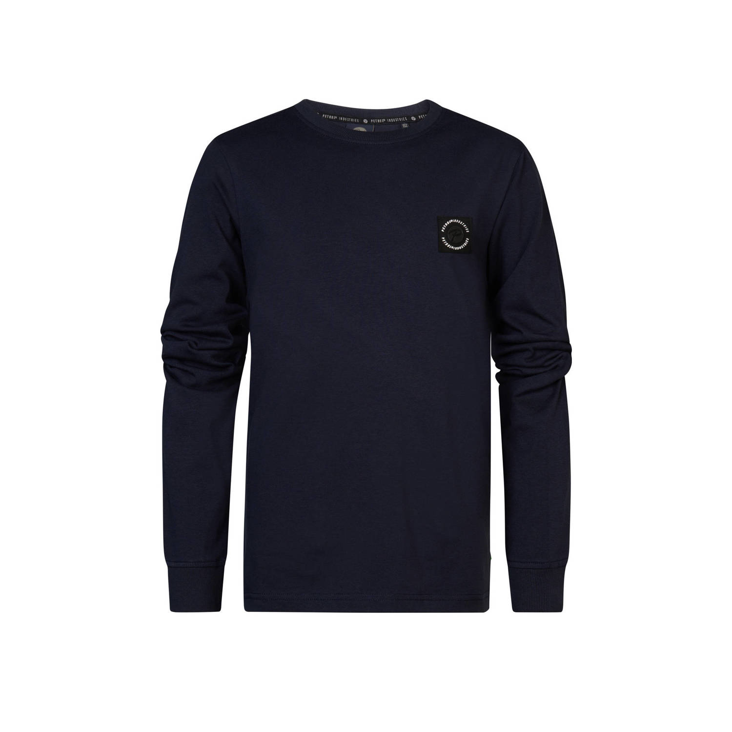 Petrol Industries longsleeve donkerblauw Jongens Stretchkatoen Ronde hals 140