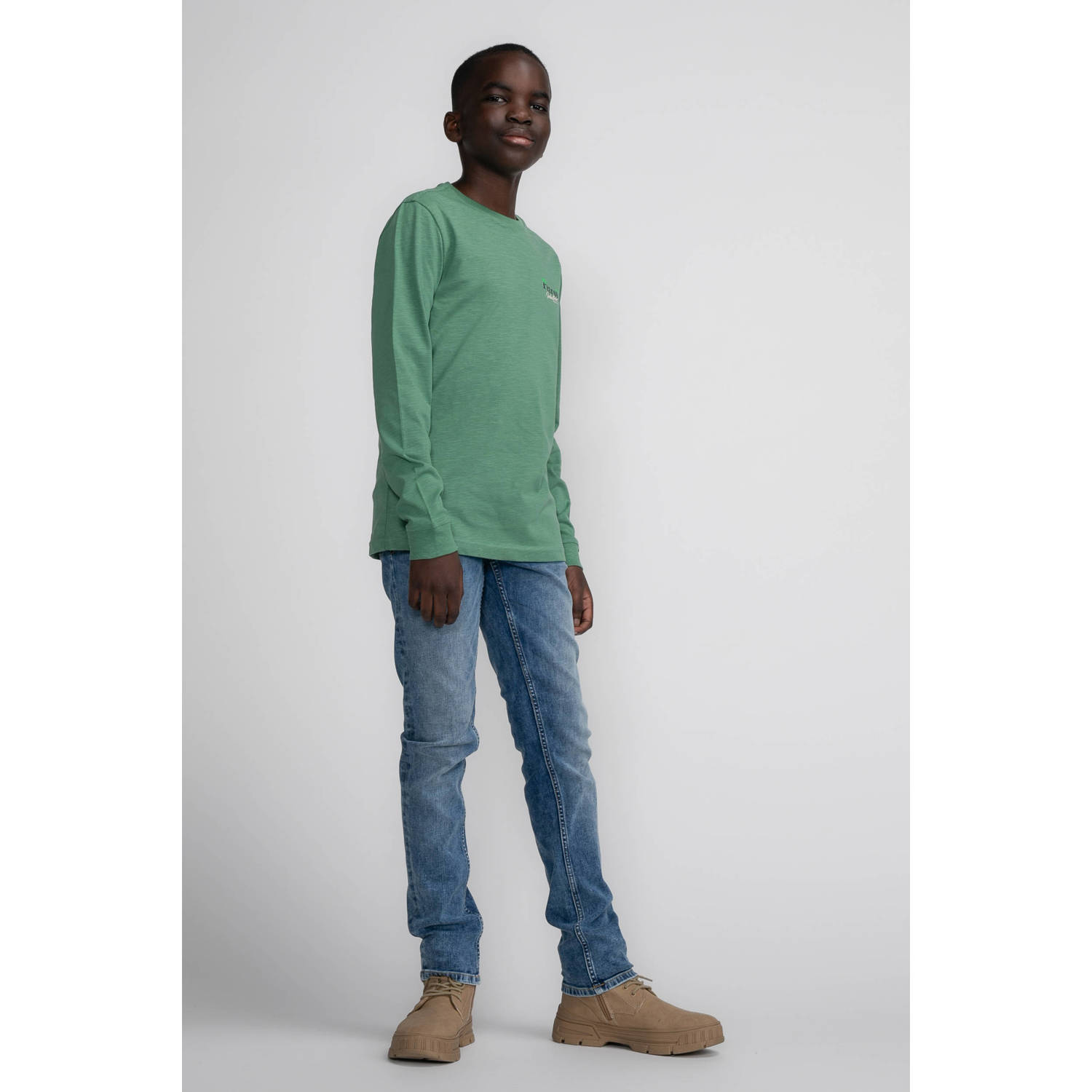 Petrol Industries longsleeve met backprint groen