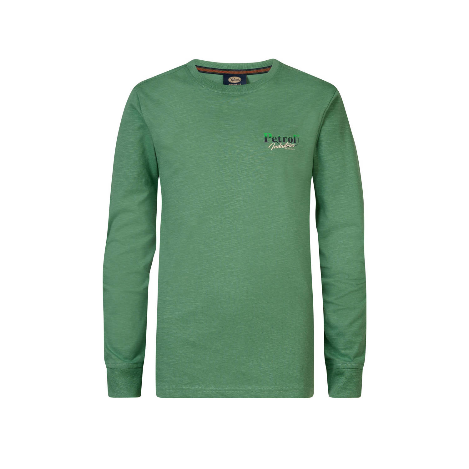 Petrol Industries longsleeve met backprint groen Jongens Katoen Ronde hals 128