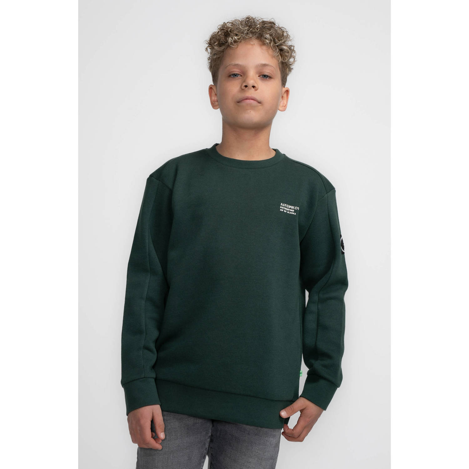 Petrol Industries sweater groen Trui Effen 152 | Trui van