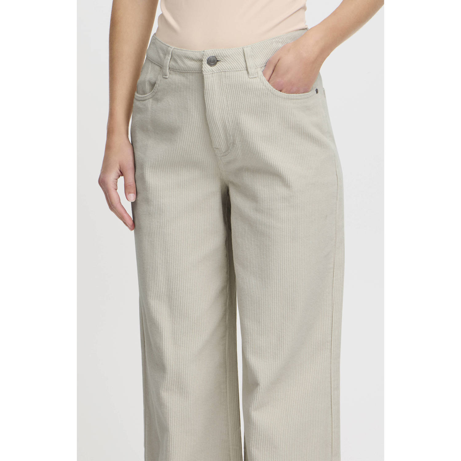 B.Young corduroy wide leg broek BYDANNA beige