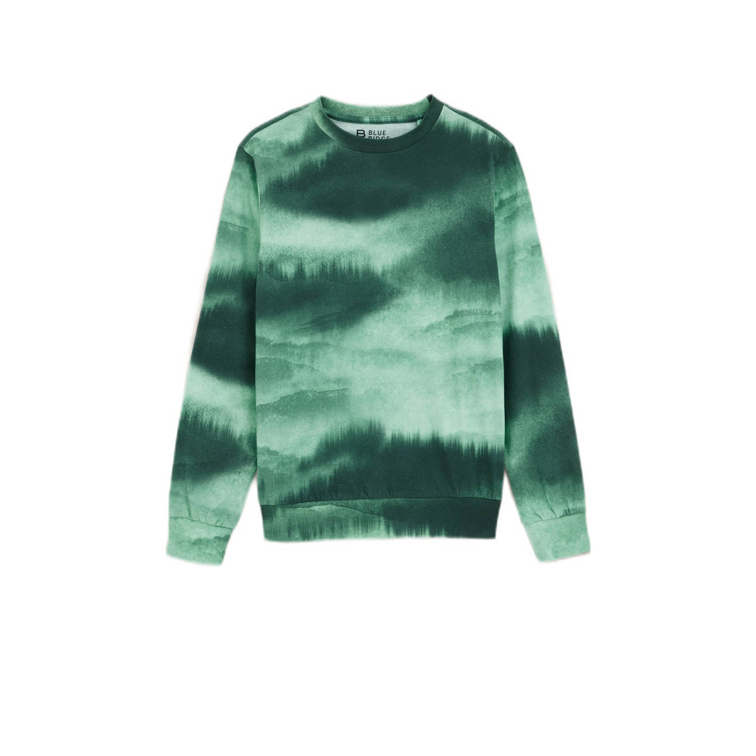 WE Fashion tie-dye longsleeve groen Jongens Katoen Ronde hals Tie-dye 110 116