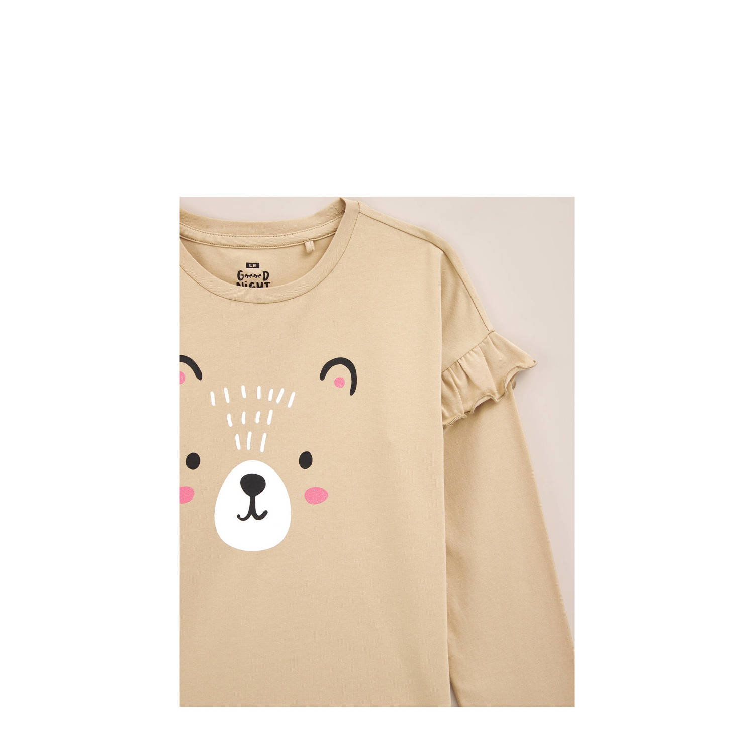 WE Fashion pyjama met all over print beige