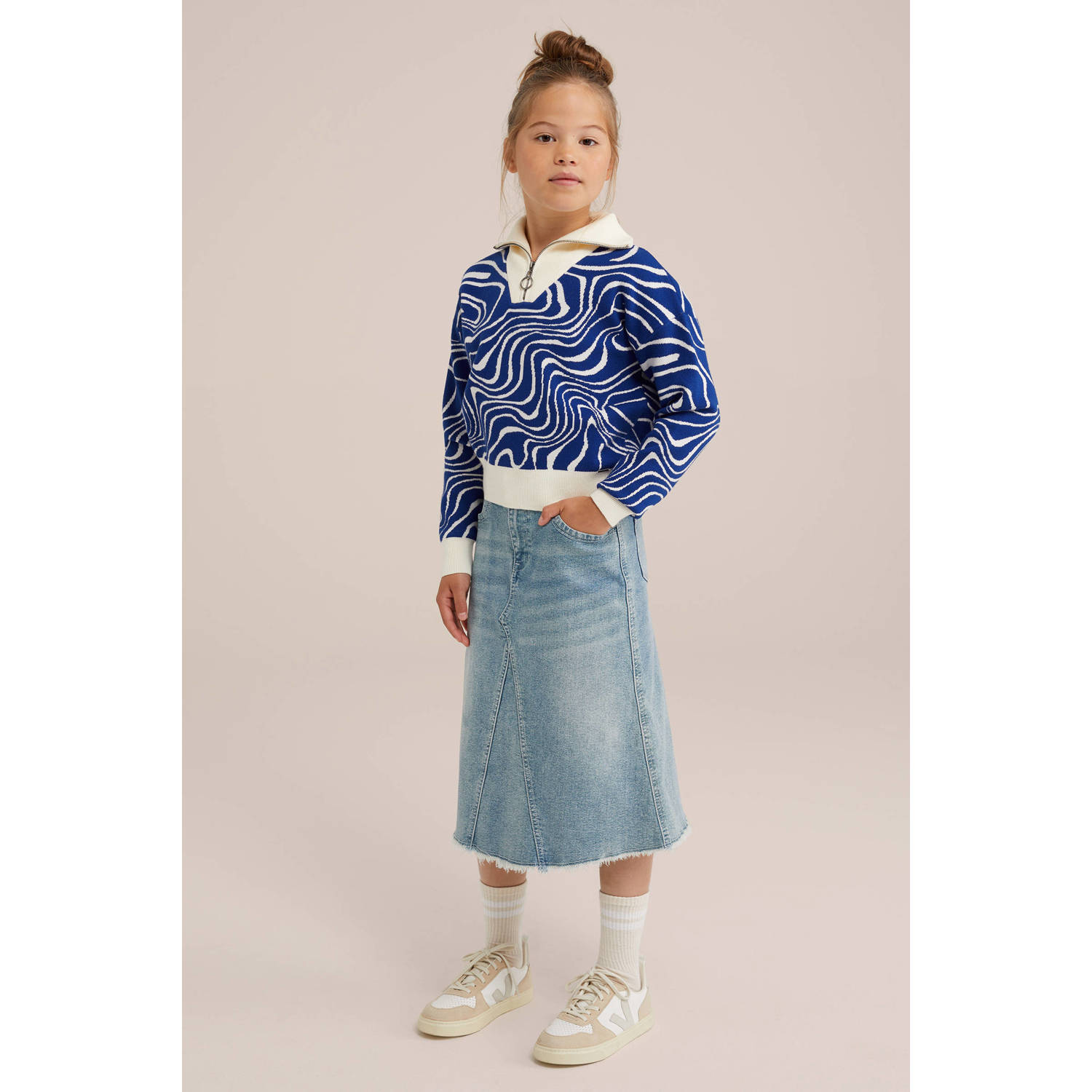 WE Fashion gebreide trui blauw