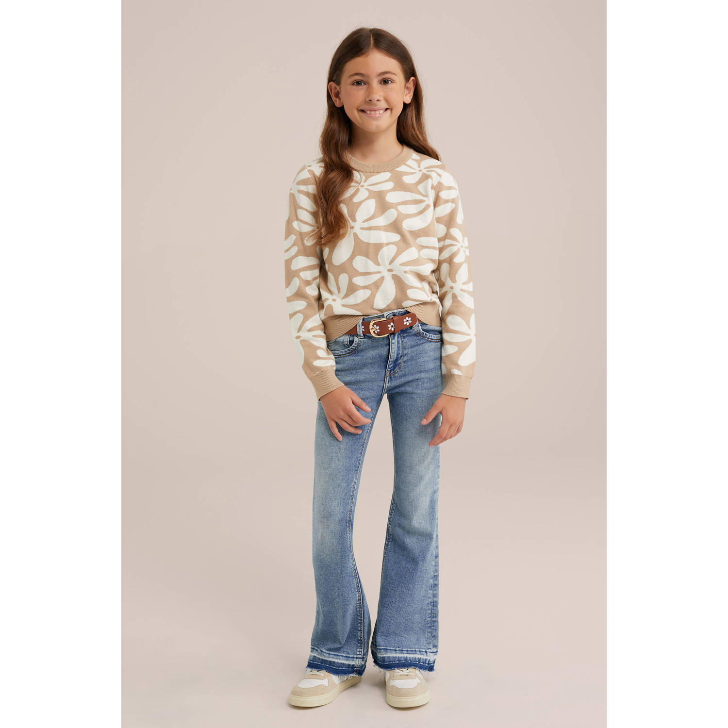 WE Fashion gebreide trui beige