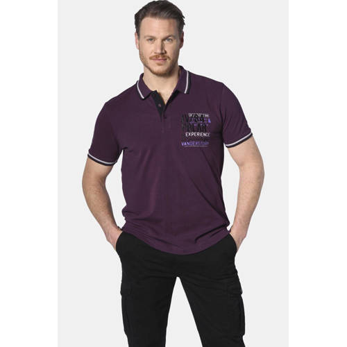 Jan Vanderstorm loose polo FRETU Plus Size donker donkerrood afbeelding