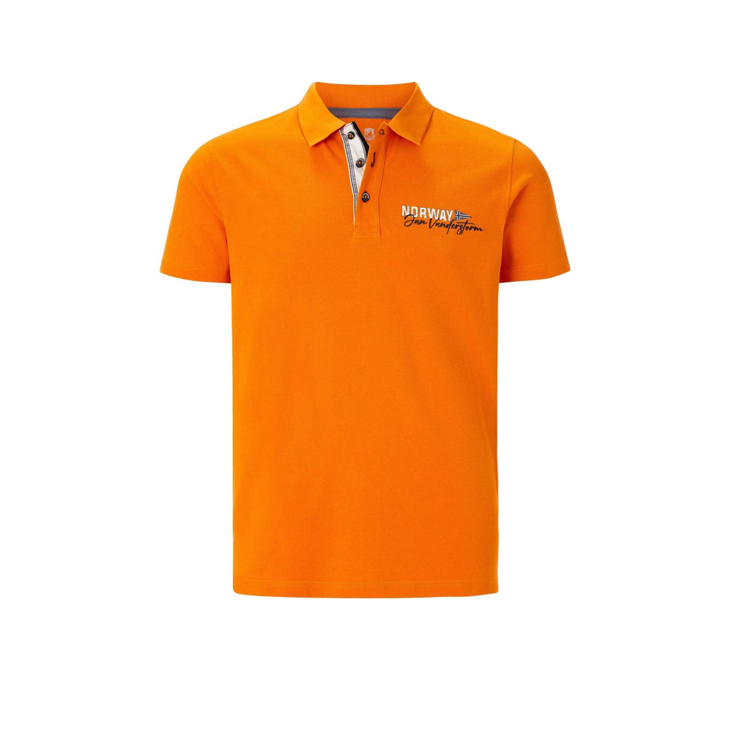 Jan Vanderstorm polo JAKOV Plus Size met printopdruk oranje