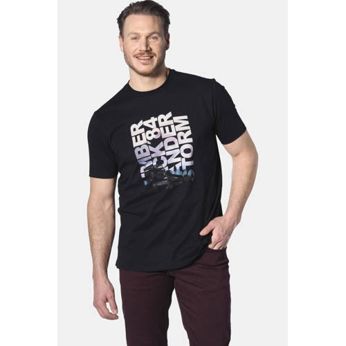 Jan Vanderstorm T-shirt RANSTEIN Plus Size met printopdruk zwart afbeelding