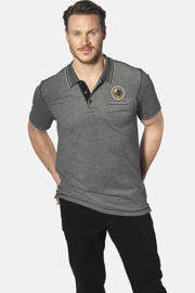 thumbnail: Jan Vanderstorm polo RIGHER Plus Size met printopdruk grijs