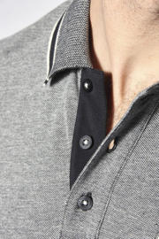 thumbnail: Jan Vanderstorm polo RIGHER Plus Size met printopdruk grijs