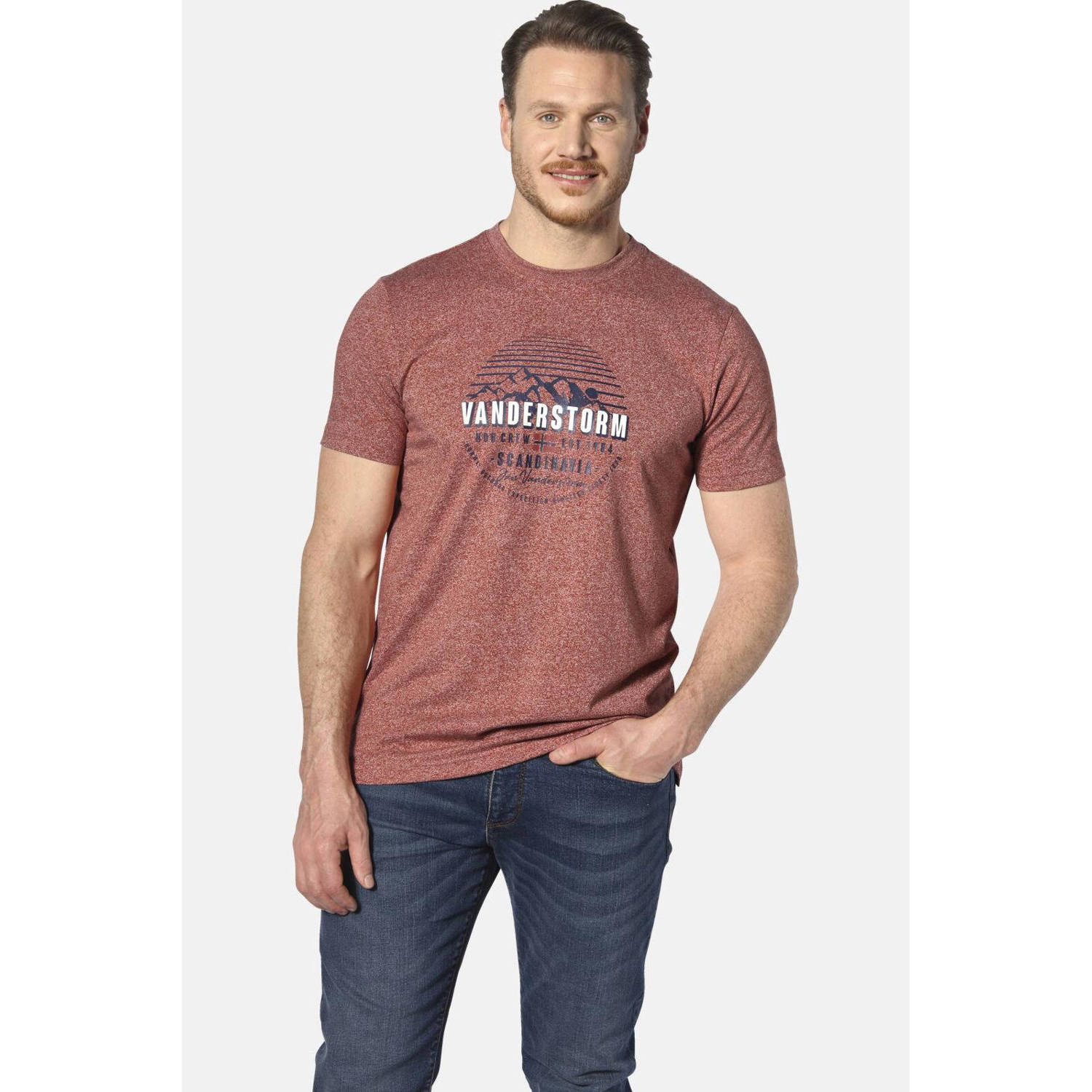 Jan Vanderstorm T-shirt FINNMARVIN Plus Size met printopdruk