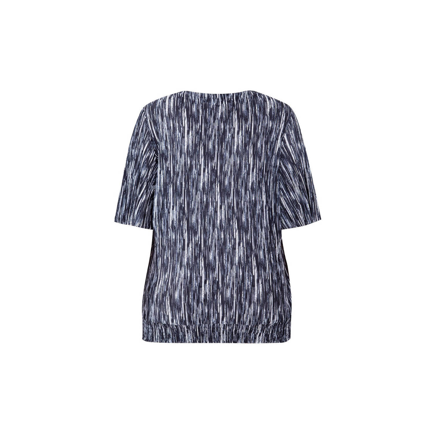 Exxcellent top met all over print donkerblauw wit