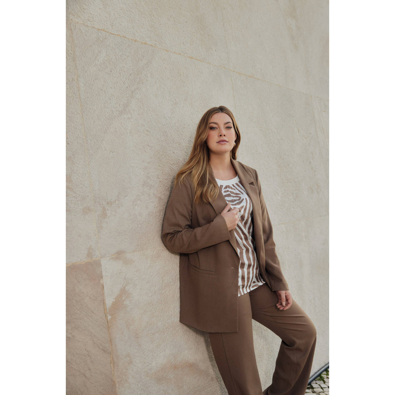 Exxcellent getailleerde blazer Annelie bruin