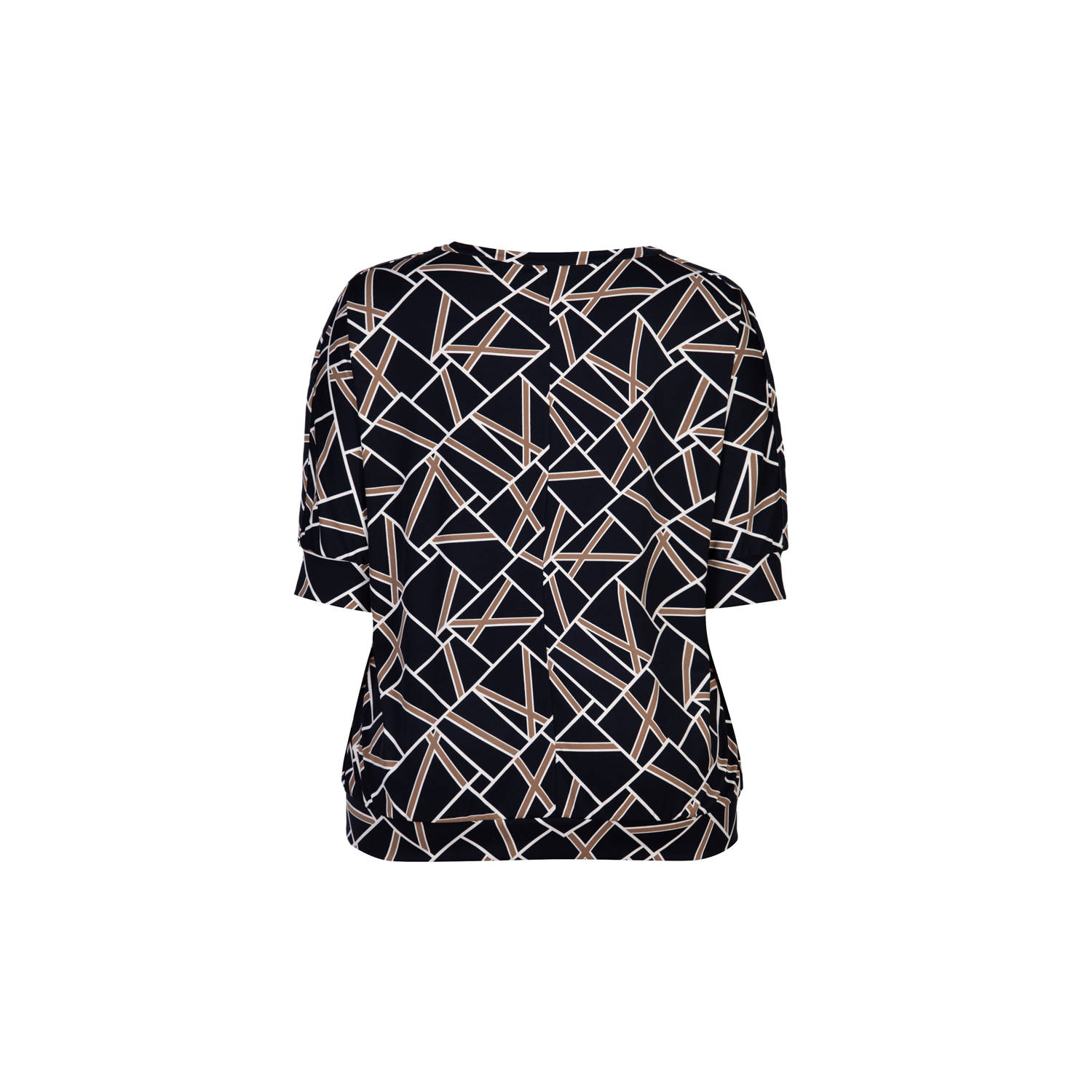 Exxcellent top Avelon met all over print zwart bruin wit
