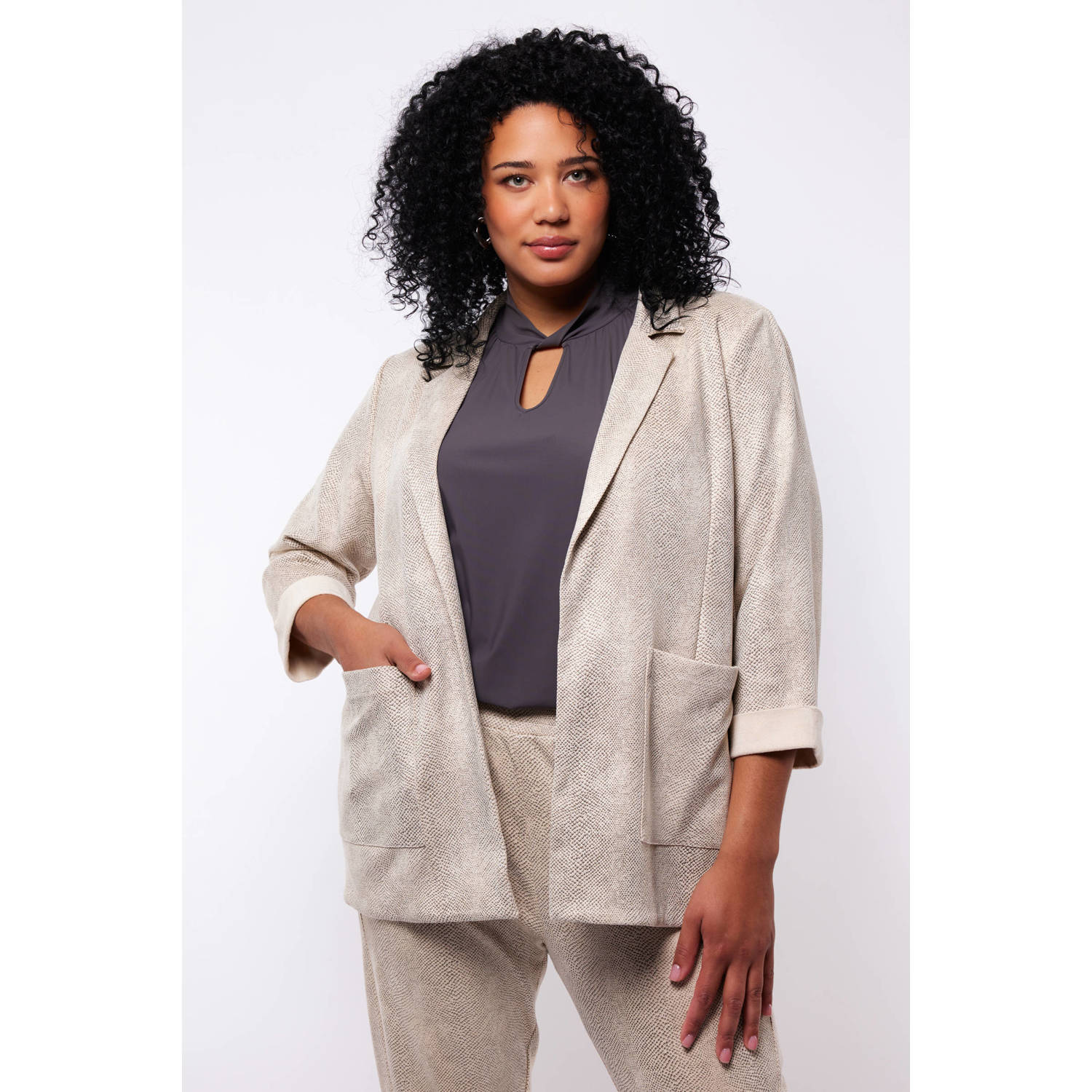 Exxcellent blazer Amber van imitatiesuede
