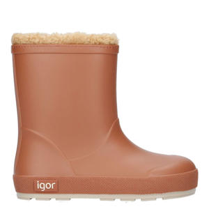 gevoerde regenlaarzen brique