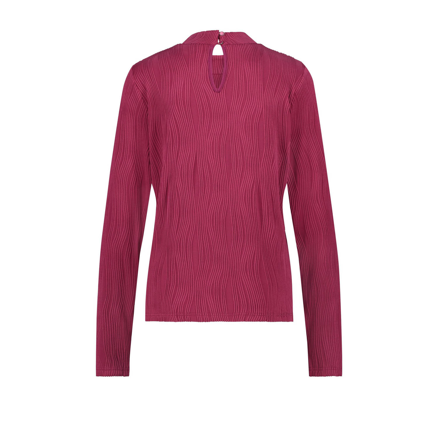 Tramontana top Mock Neck Fancy Structure fuchsia