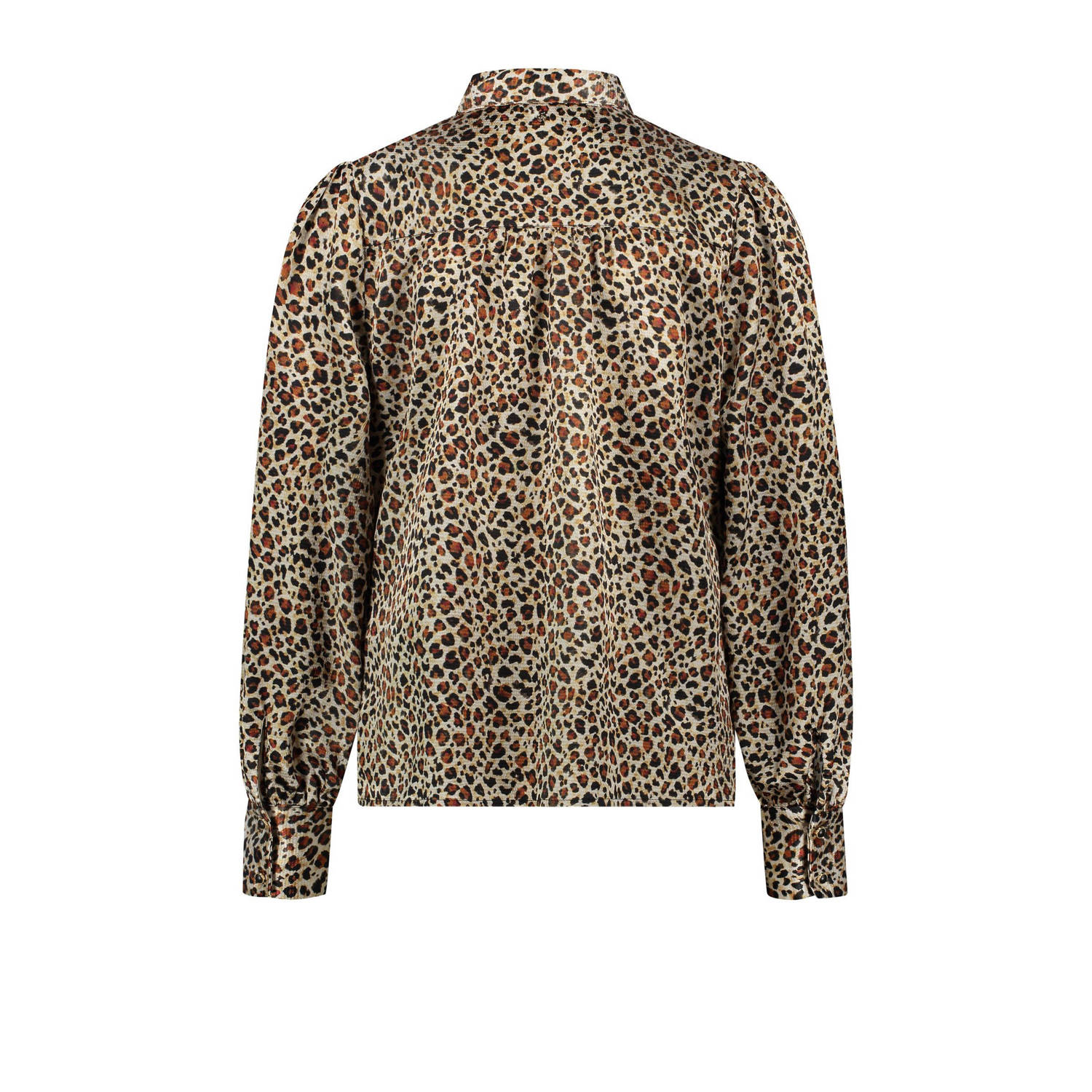 Tramontana blouse Small Leopard met panterprint bruin zwart