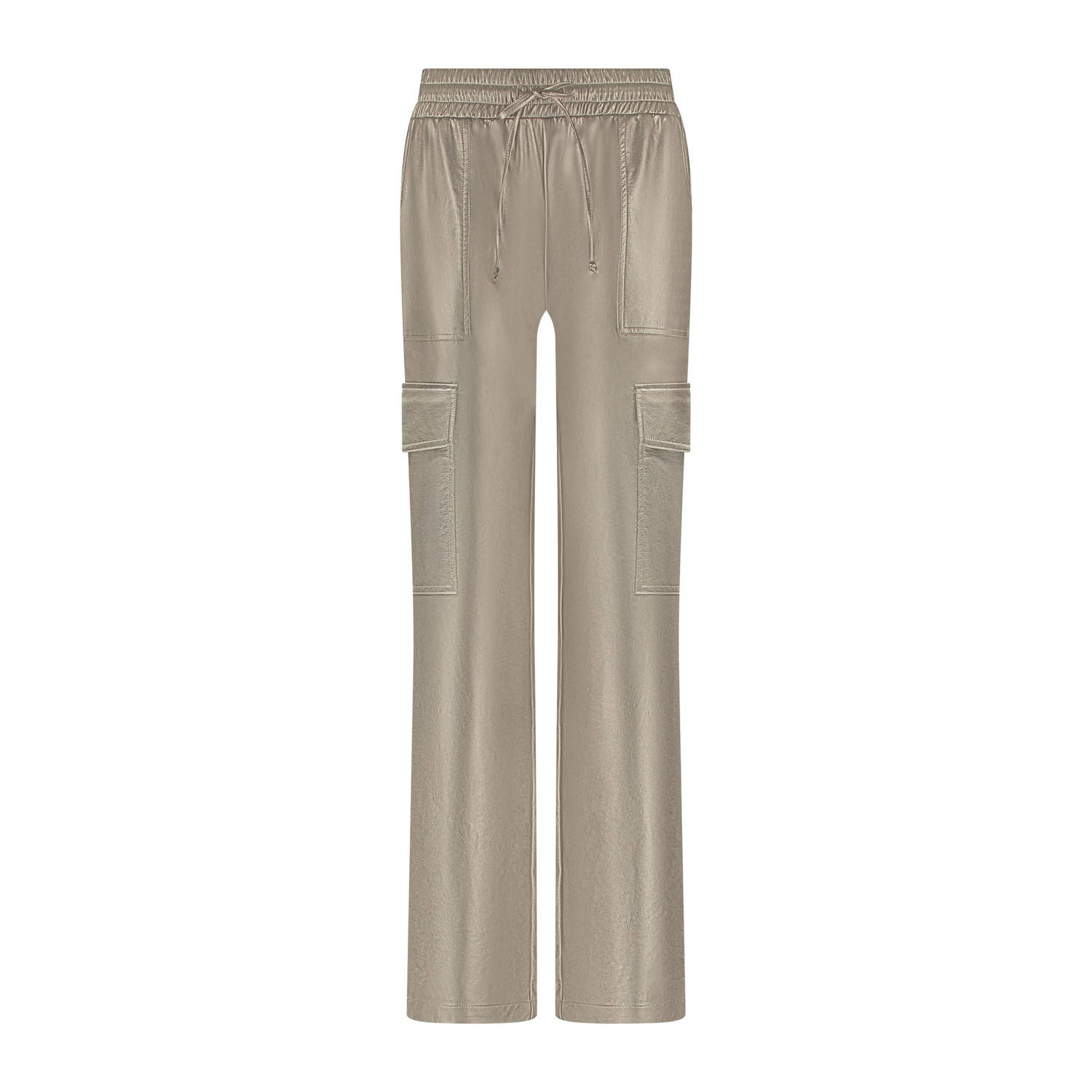 Tramontana coated regular fit broek Trousers Gold Cargo Pockets goud