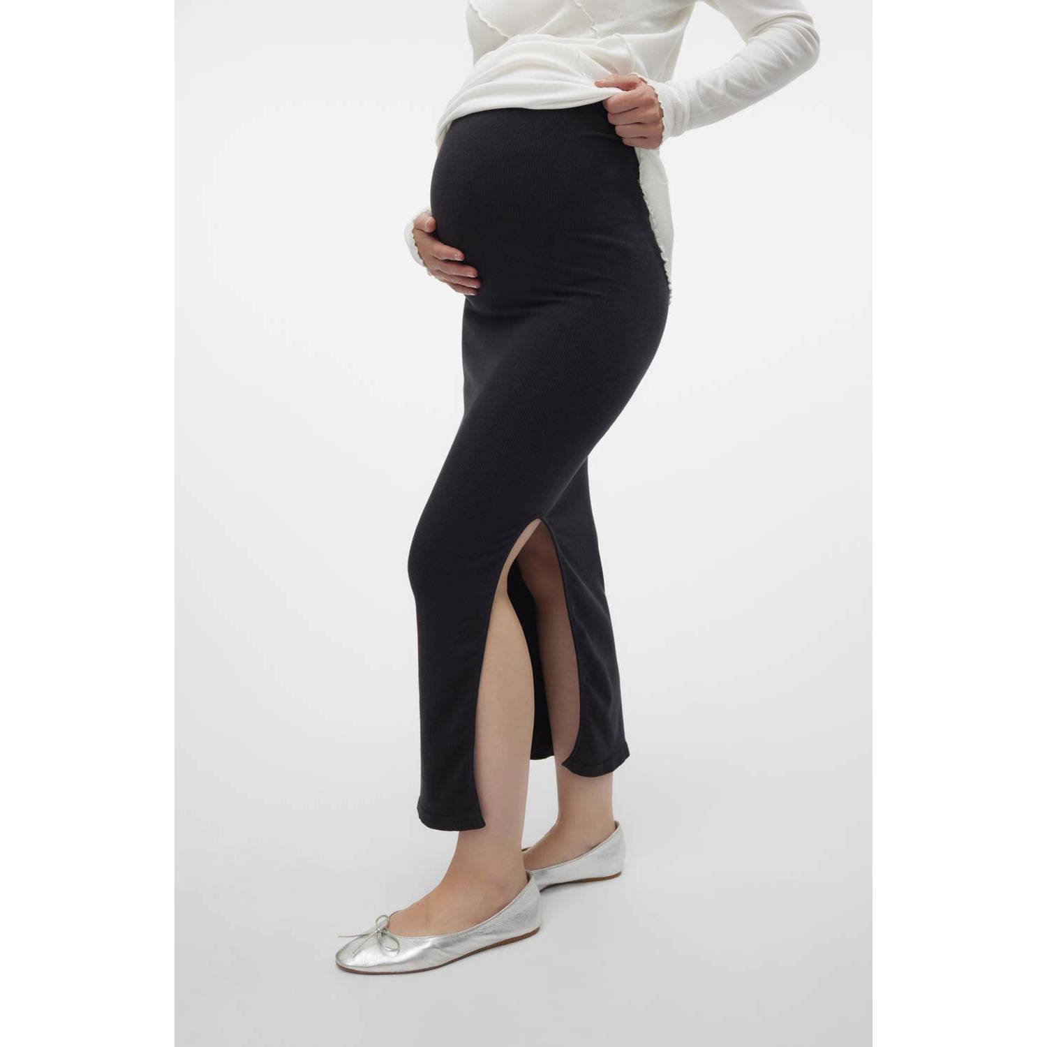 Mamalicious Zwangerschapsrok MLALANIS SEAMLESS AL RIB SKIRT HW NOOS