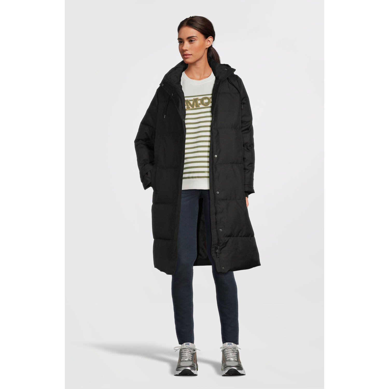 ONLY MATERNITY gewatteerde zwangerschapsjas winter OLMIRENE groen Dames Polyester Capuchon XXL