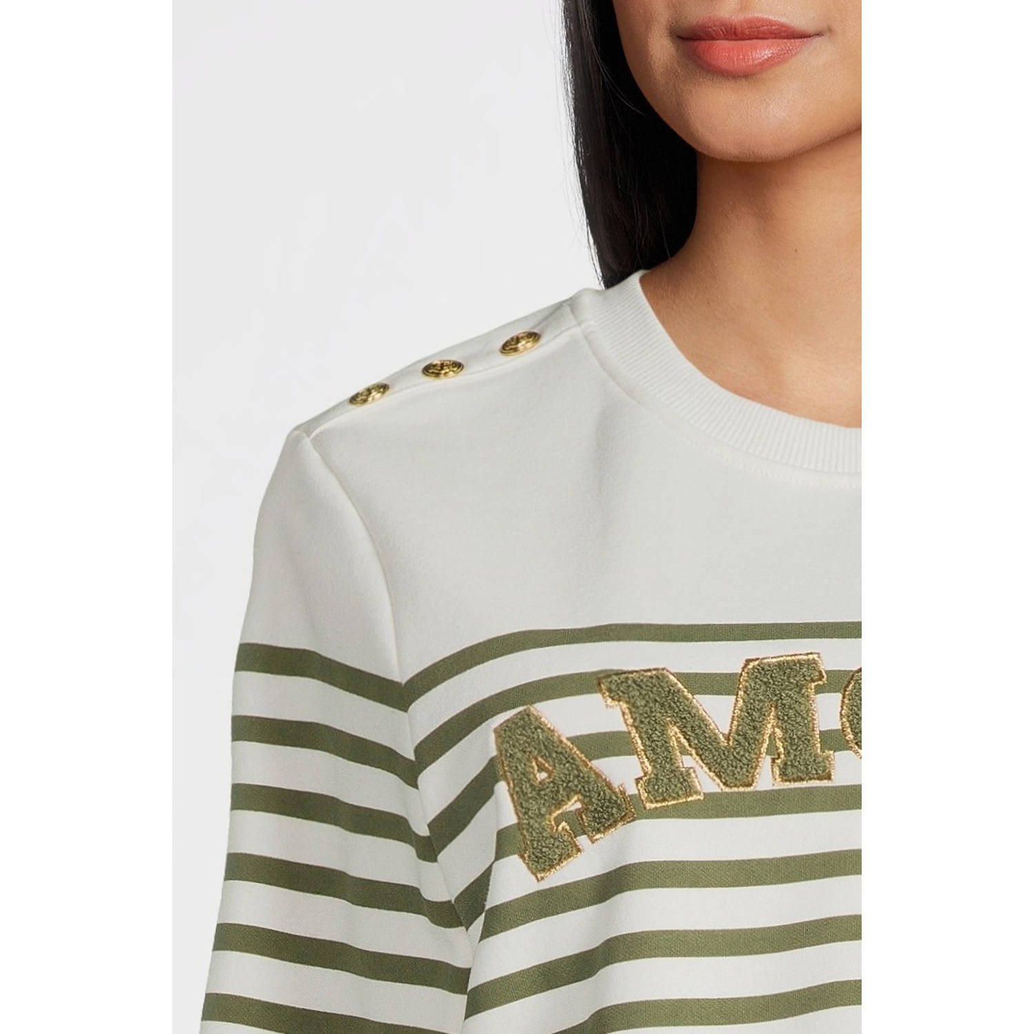 ONLY MATERNITY zwangerschapssweater groen wit