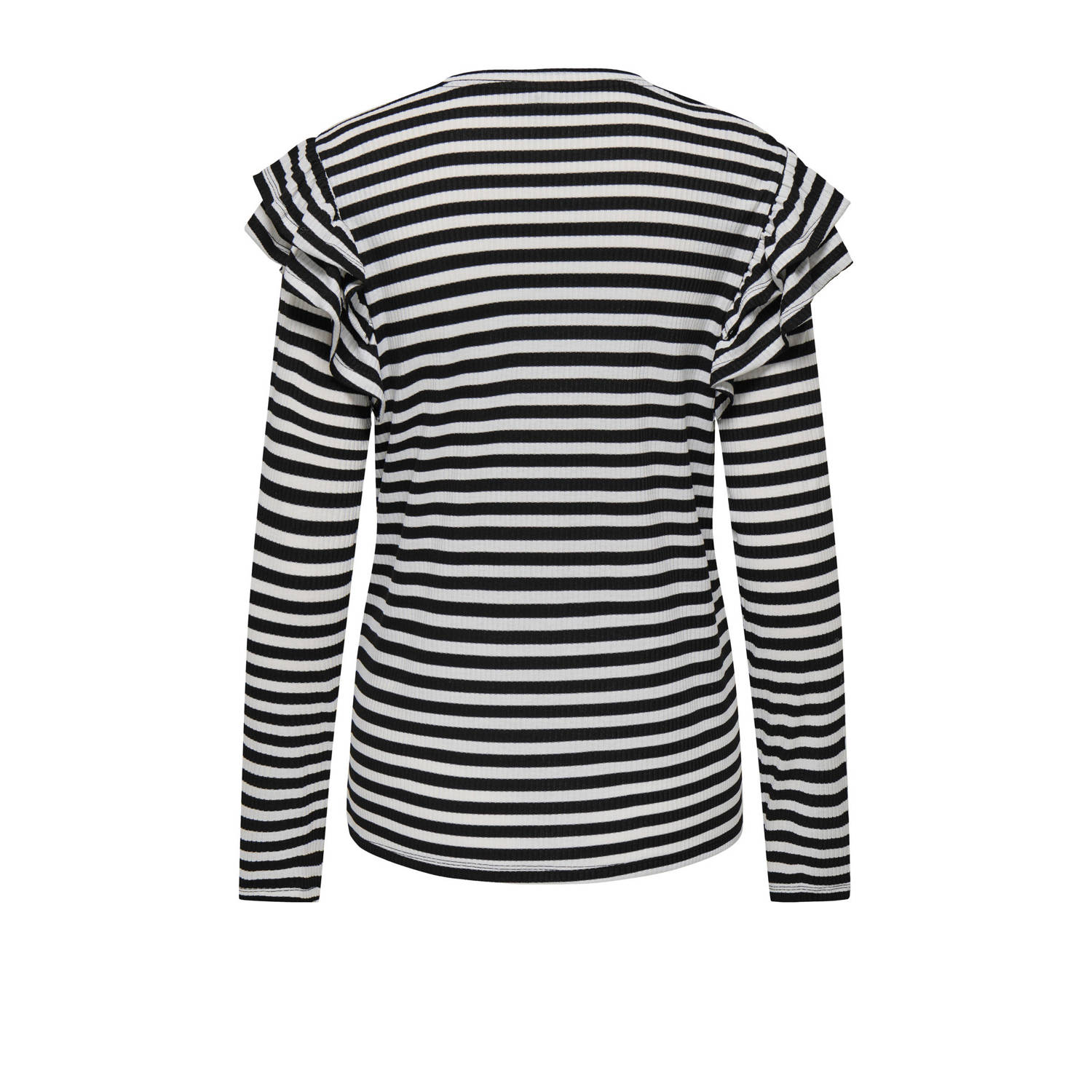 ONLY MATERNITY gestreepte zwangerschapslongsleeve OLMEVIE zwart wit