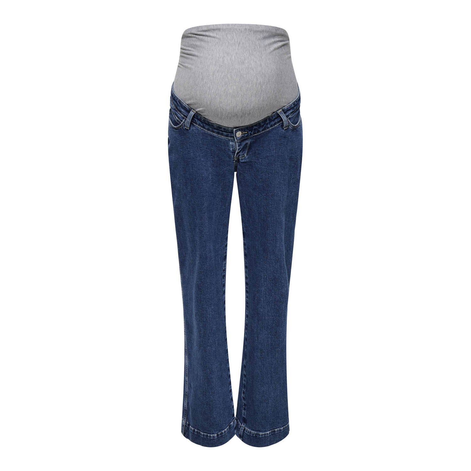 ONLY MATERNITY high waist zwangerschaps wide leg jeans medium blue denim