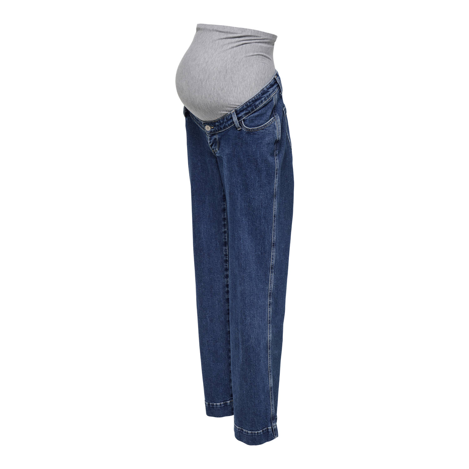 ONLY MATERNITY high waist zwangerschaps wide leg jeans medium blue denim