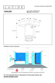 thumbnail: Lucide TAYLOR - Plafondspot Badkamer - LED Dim to warm - GU10 - 1x5W 2200K/3000K - IP44 - Wit