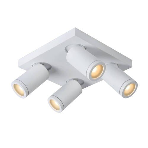 Lucide TAYLOR - Plafondspot Badkamer - LED Dim to warm - GU10 - 4x5W 2200K/3000K - IP44 - Wit afbeelding