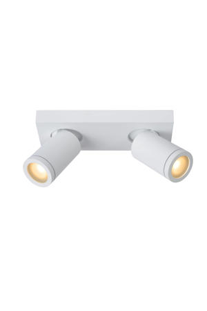 TAYLOR - Plafondspot Badkamer - LED Dim to warm - GU10 - 2x5W 2200K/3000K - IP44 - Wit
