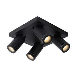 TAYLOR - Plafondspot Badkamer - LED Dim to warm - GU10 - 4x5W 2200K/3000K - IP44 - Zwart