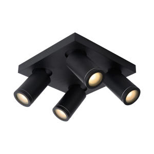 TAYLOR - Plafondspot Badkamer - LED Dim to warm - GU10 - 4x5W 2200K/3000K - IP44 - Zwart