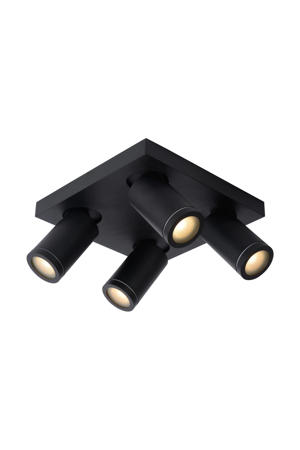 TAYLOR - Plafondspot Badkamer - LED Dim to warm - GU10 - 4x5W 2200K/3000K - IP44 - Zwart