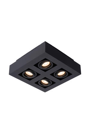 XIRAX - Plafondspot - LED Dim to warm - GU10 - 4x5W 2200K/3000K - Zwart