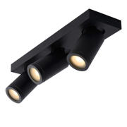 thumbnail: Lucide TAYLOR - Plafondspot Badkamer - LED Dim to warm - GU10 - 3x5W 2200K/3000K - IP44 - Zwart