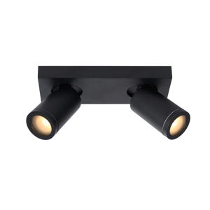 TAYLOR - Plafondspot Badkamer - LED Dim to warm - GU10 - 2x5W 2200K/3000K - IP44 - Zwart