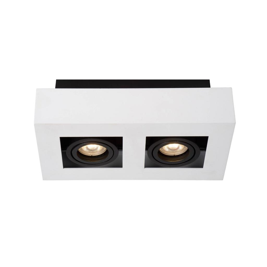 Lucide XIRAX - Plafondspot - LED Dim to warm - GU10 - 2x5W 2200K/3000K - Wit