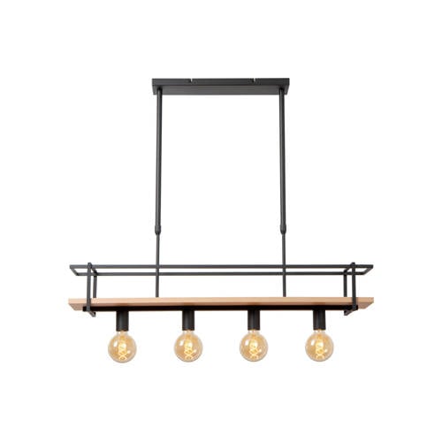 Lucide MILONGA - Hanglamp - 4xE27 - Zwart afbeelding