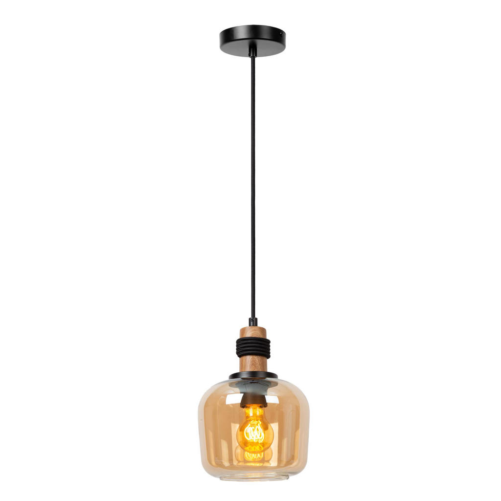 Lucide ILONA - Hanglamp - Ø18 cm - 1xE27 - Amber