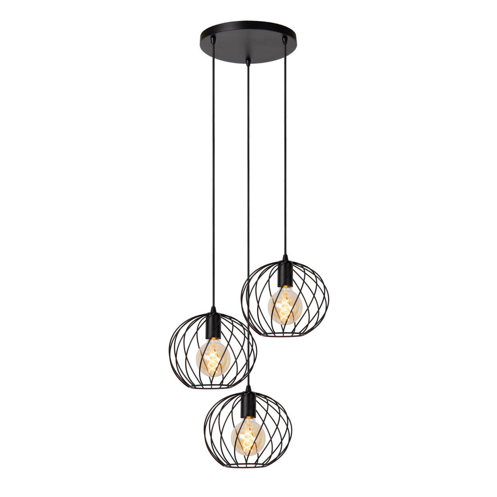 Lucide DANZA - Hanglamp - Ø50 cm - 3xE27 - Zwart