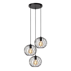 DANZA - Hanglamp - Ø50 cm - 3xE27 - Zwart