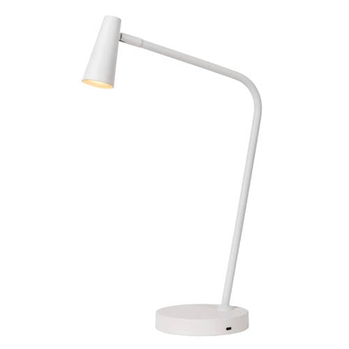 Lucide STIRLING - Oplaadbare Tafellamp - Accu/Batterij - LED Dimb. - 1x3W 2700K - 3 StepDim - Wit afbeelding