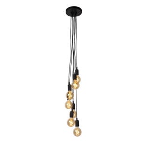 FIX - Hanglamp - 7xE27 - Zwart