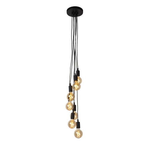 Lucide FIX - Hanglamp - 7xE27 - Zwart afbeelding