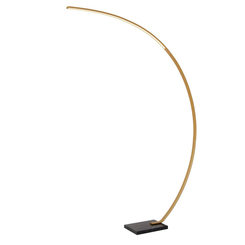 Lucide CURVE - Booglamp - LED Dimb. - 1x15W 2700K - Mat Goud / Messing