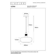 thumbnail: Lucide ILONA - Hanglamp - Ø30 cm - 1xE27 - Amber