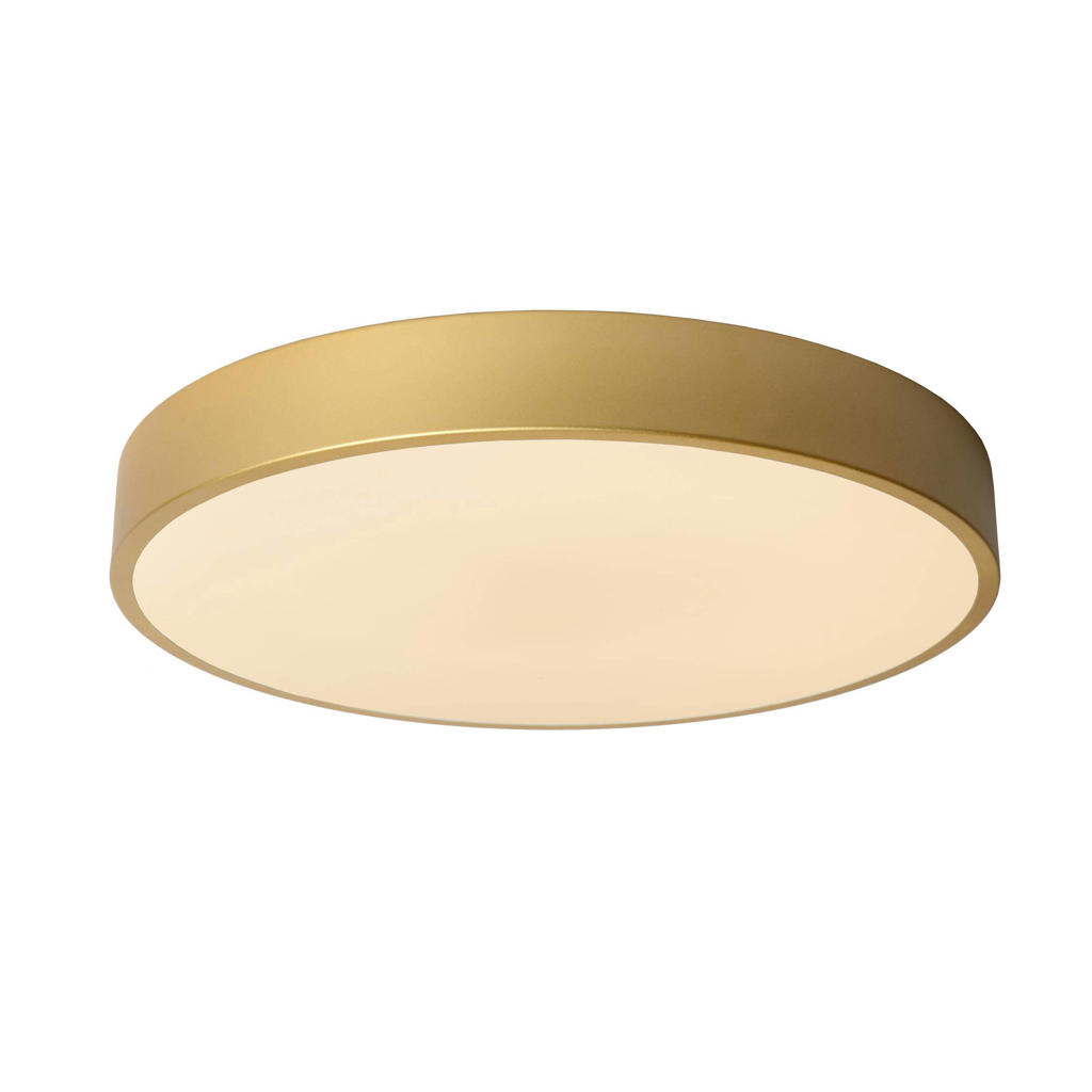 Lucide UNAR - Plafonnière - Ø39,5 cm - LED Dimb. - 1x24W 2700K - 3 StepDim - Mat Goud / Messing
